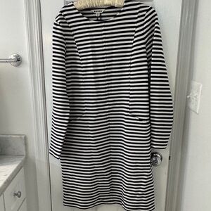 Boden Black and White Striped Dress Cornelia Ottoman Dress